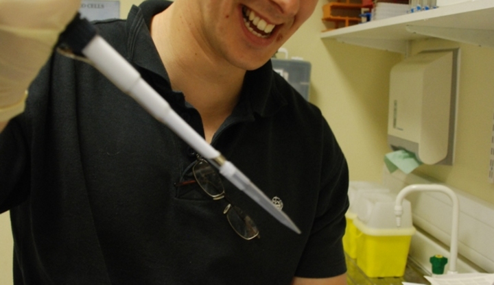 Oli Burdall showing off his pipetting skills