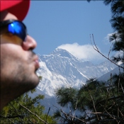 Ori blows snow off Everest summit