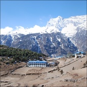 Looking back on Nacmhe from the Everest trail