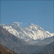 First views of Mount Everest on the trek