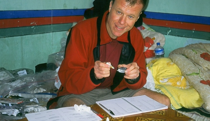 Paul Richards collecting data