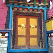 Colourful doors in the monastery