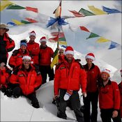 Posing for the 2016 Christmas card at advanced base camp