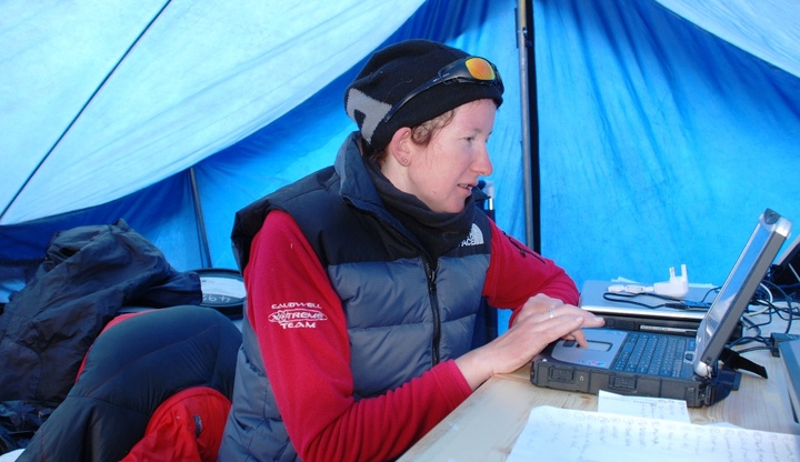 Kay in her office at base camp