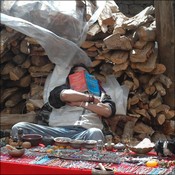 Merchant resting in Namche